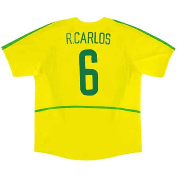 R.CARLOS #6 Retro Brazil Home Jersey World Cup 2002