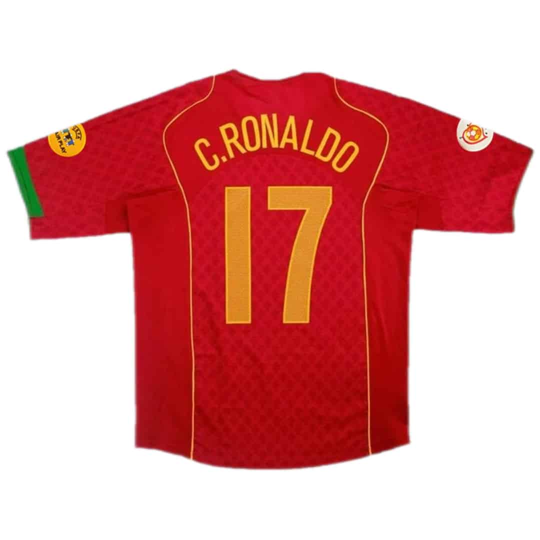 C.Ronaldo #17 Retro Portugal Home Jersey Euro 2004