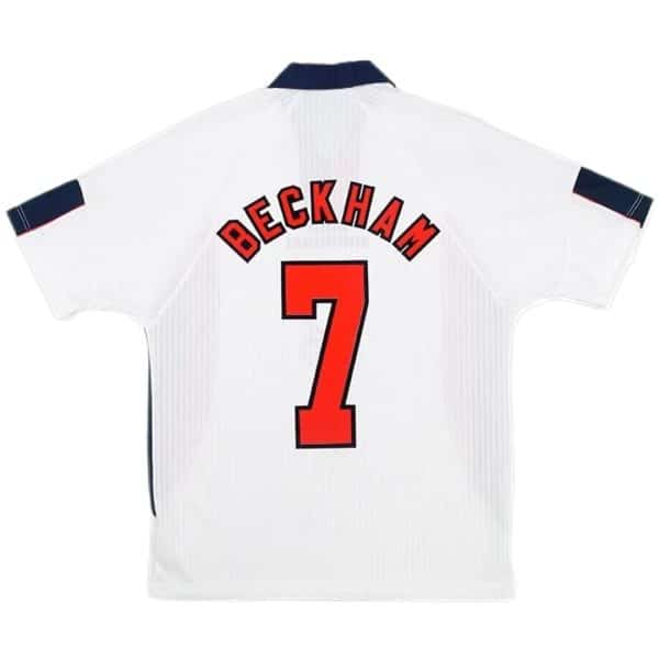 Beckham #7 Retro England Home Jersey World Cup 1998