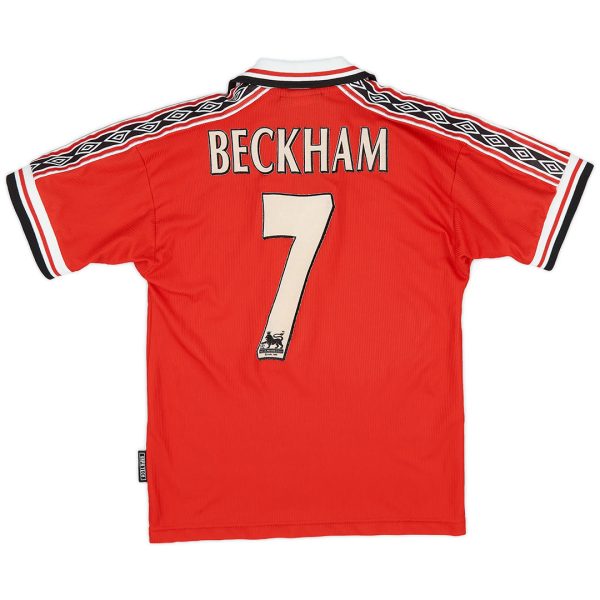 Beckham #7 Retro Manchester United Home Jersey 1999/00