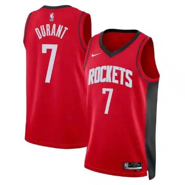 Unisex Houston Rockets Kevin Durant #7 Red Swingman Jersey – Icon Edition