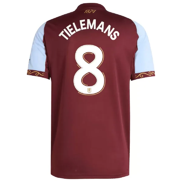 TIELEMANS #8 Aston Villa Home Jersey 2025/26 – Cup Font