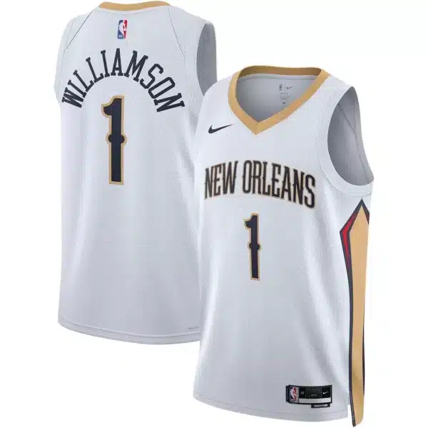 Unisex New Orleans Pelicans Zion Williamson #1 White Swingman Jersey – Association Edition