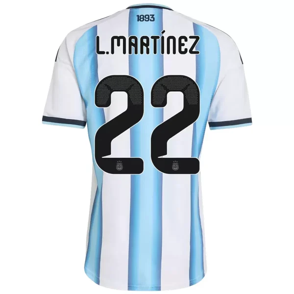 L.MARTÍNEZ #22 Argentina Home Match Jersey Player Version 2025/26