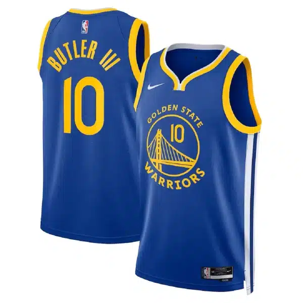 Unisex Golden State Warriors Jimmy Butler #10 Blue Swingman Jersey – Icon Edition