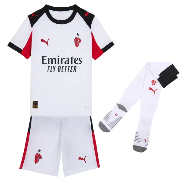 Kids AC Milan Away Jersey Full Kit 2025/26