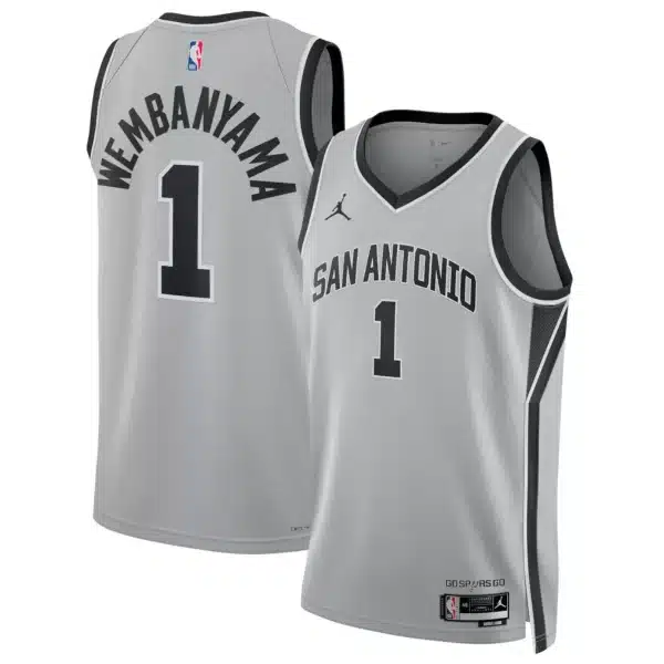 Unisex San Antonio Spurs Victor Wembanyama #1 Silver Swingman Jersey – Statement Edition