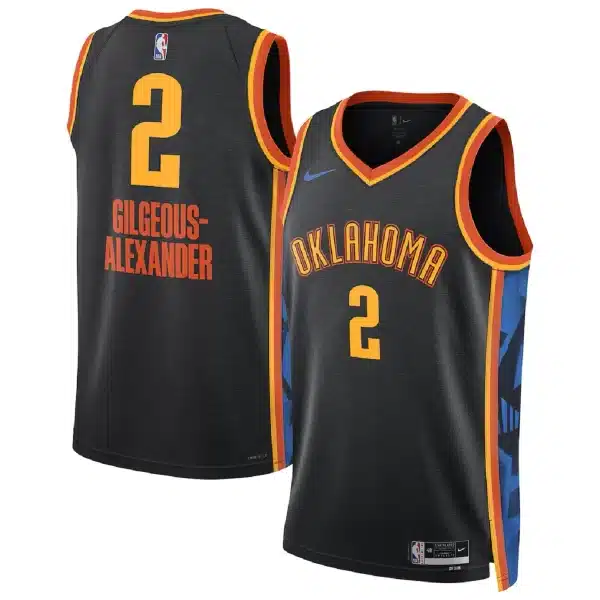 Unisex Oklahoma City Thunder Shai Gilgeous-Alexander #2 Black Swingman Jersey – City Edition