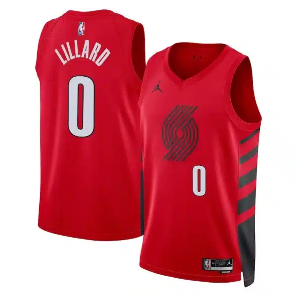Unisex Portland Trail Blazers Damian Lillard #0 Red Swingman Jersey – Statement Edition