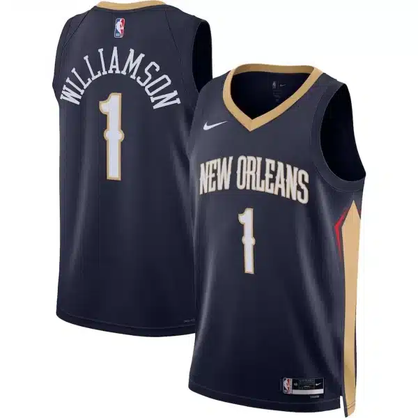 Unisex New Orleans Pelicans Zion Williamson #1 Navy Swingman Jersey – Icon Edition