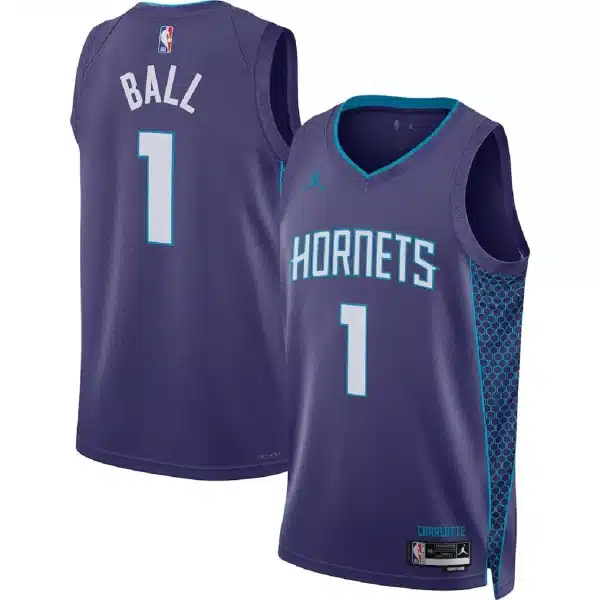 Unisex Charlotte Hornets LaMelo Ball #1 Purple Swingman Jersey – Statement Edition