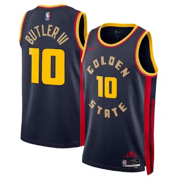 Unisex Golden State Warriors Jimmy Butler #10 Navy Swingman Jersey – City Edition