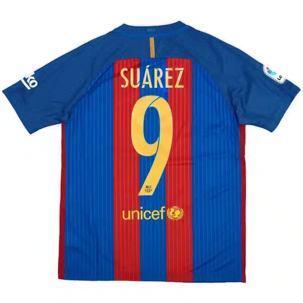 SUÁREZ #9 Retro Barcelona Home Jersey 2016/17