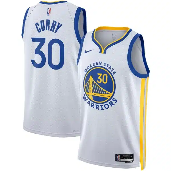 Youth Golden State Warriors Stephen Curry #30 White Swingman Jersey – Association Edition