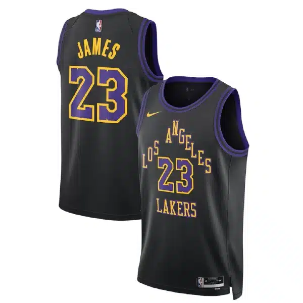 Unisex Los Angeles Lakers LeBron James #23 Black Swingman Jersey 2025/26 – City Edition