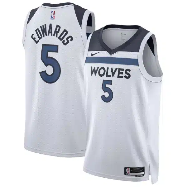 Unisex Minnesota Timberwolves Anthony Edwards #5 White Swingman Jersey – Association Edition