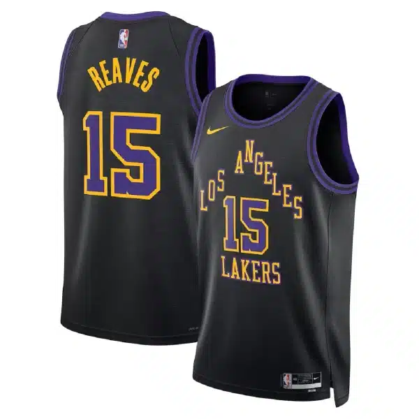 Unisex Los Angeles Lakers Austin Reaves #15 Black Swingman Jersey 2025/26 – City Edition