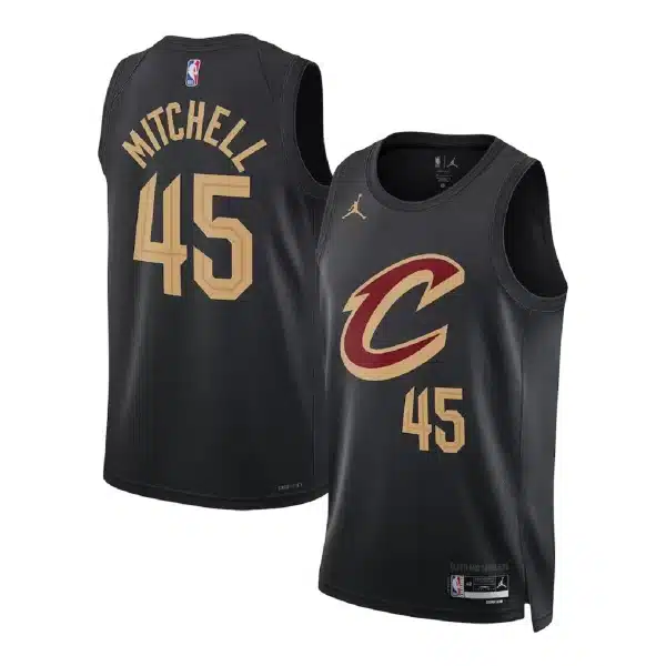 Unisex Cleveland Cavaliers Donovan Mitchell #45 Black Swingman Jersey – Statement Edition
