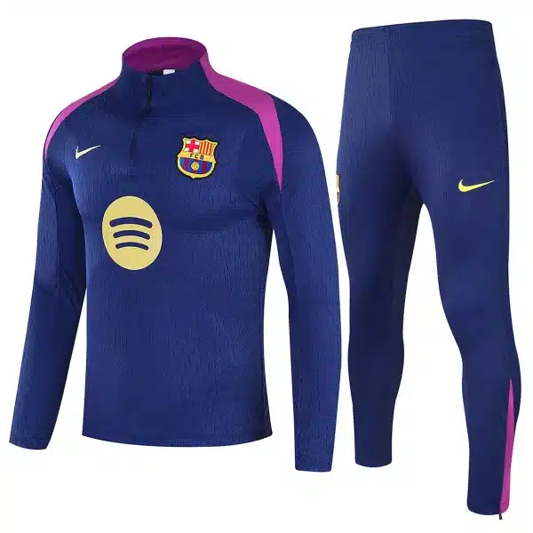 Kids Barcelona 1/4 Zipper Sweat Kit(Top+Pants) Navy 2025/26