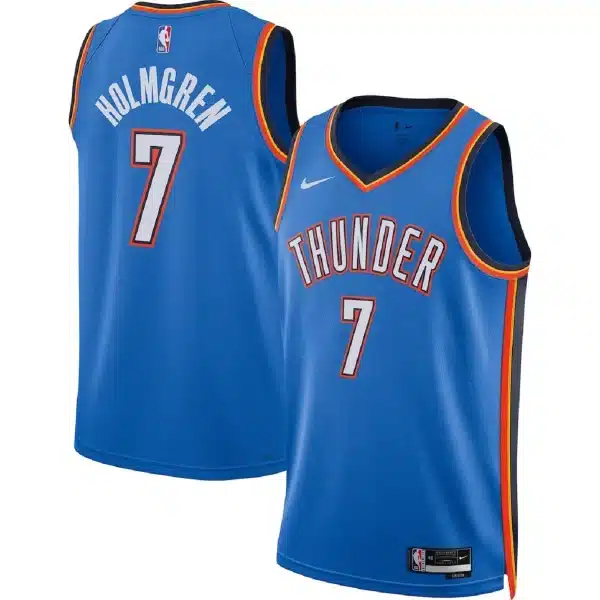 Unisex Oklahoma City Thunder Chet Holmgren #7 Blue Swingman Jersey – Icon Edition