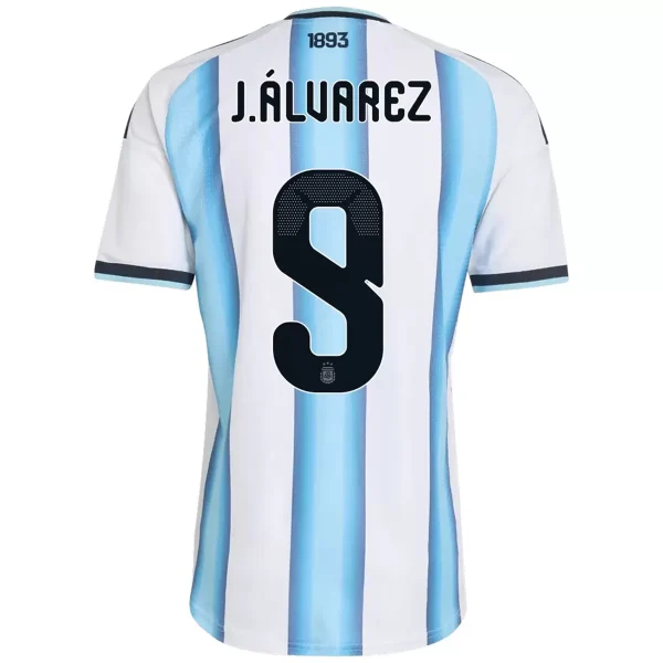 J.ÁLVAREZ #9 Argentina Home Match Jersey Player Version 2025/26