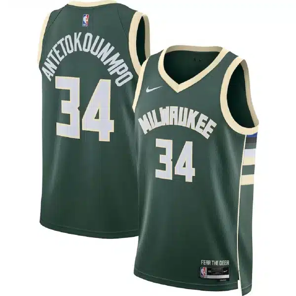 Unisex Milwaukee Bucks Giannis Antetokounmpo #34 Hunter Green Swingman Jersey – Icon Edition