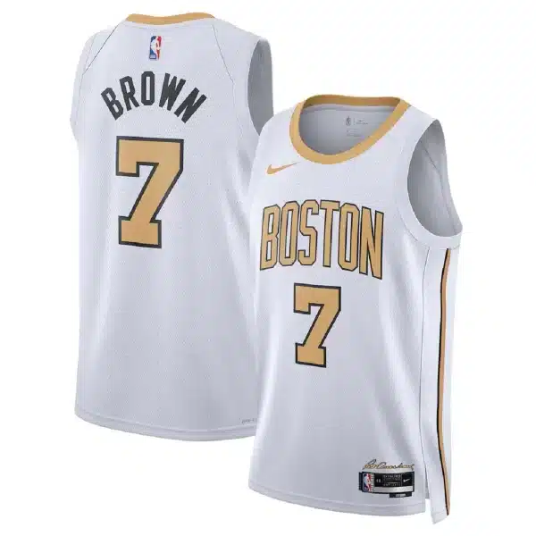 Unisex Boston Celtics Jaylen Brown #7 White Swingman Jersey 2025/26 – City Edition
