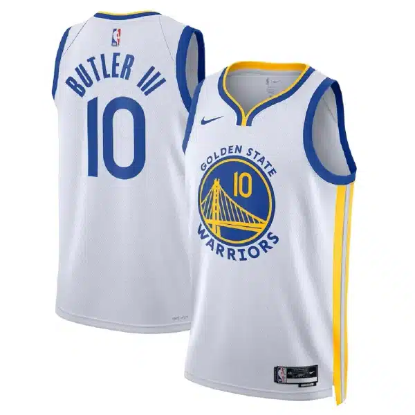 Unisex Golden State Warriors Jimmy Butler #10 White Swingman Jersey – Association Edition