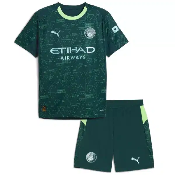 Kids Manchester City EA Sport Fourth Jersey Kit 2025/26
