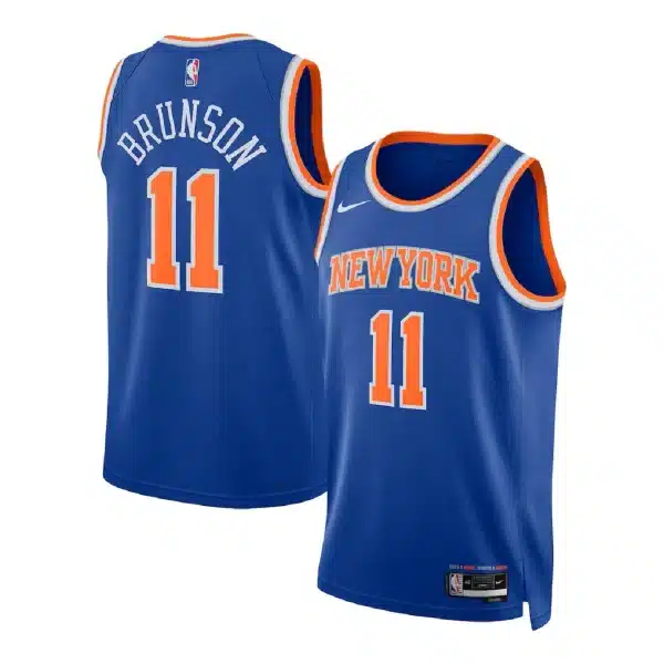 Unisex New York Knicks Jalen Brunson #11 Blue Swingman Jersey – Icon Edition