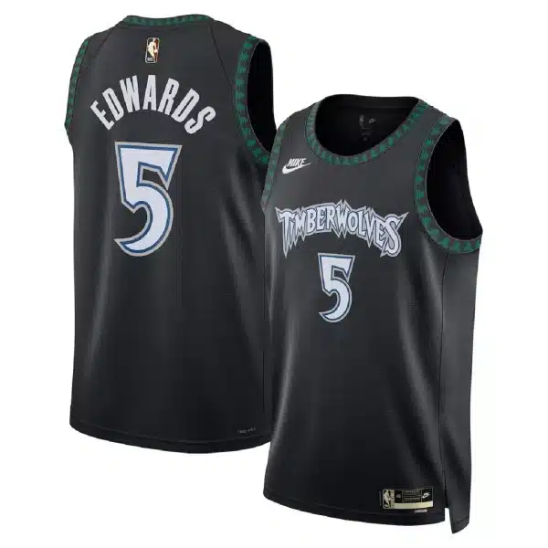 Unisex Minnesota Timberwolves Anthony Edwards #5 Black Swingman Jersey – Classic Edition