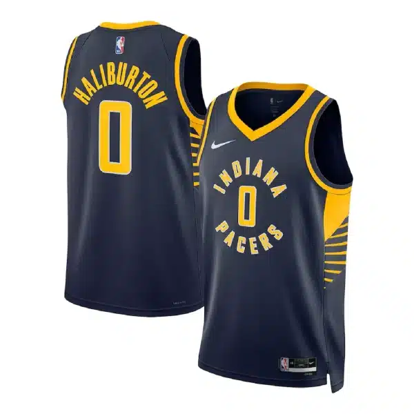 Unisex Indiana Pacers Tyrese Haliburton #0 Navy Swingman Jersey – Icon Edition