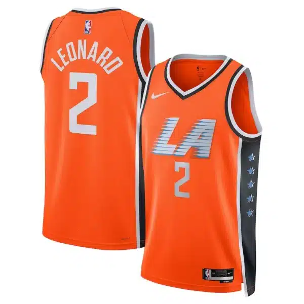 Unisex Los Angeles Clippers Kawhi Leonard #2 Orange Swingman Jersey 2025/26 – City Edition