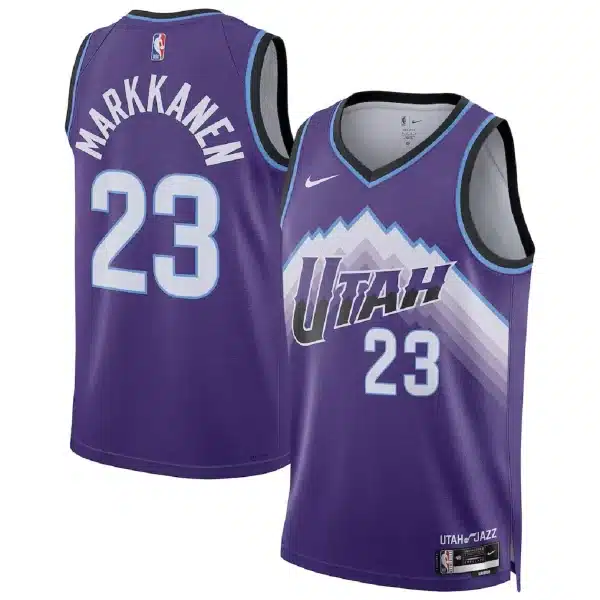 Unisex Utah Jazz Lauri Markkanen #23 Purple Swingman Jersey – Icon Edition