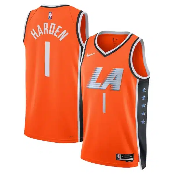 Unisex Los Angeles Clippers James Harden #1 Orange Swingman Jersey 2025/26 – City Edition
