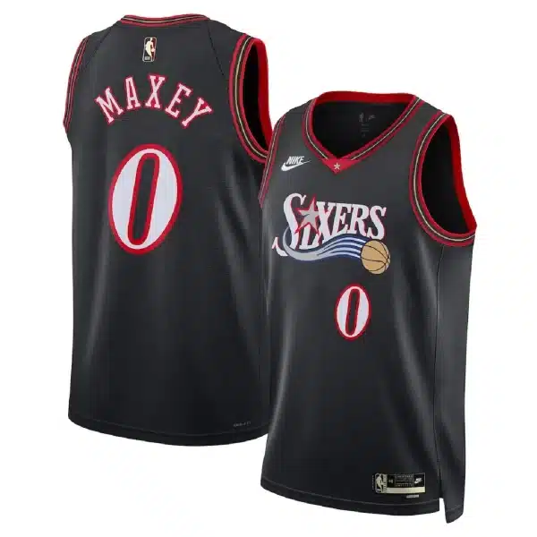 Unisex Philadelphia 76ers Tyrese Maxey #0 Black Swingman Jersey – Classic Edition