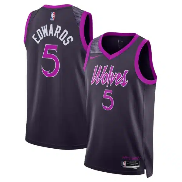 Unisex Minnesota Timberwolves Anthony Edwards #5 Navy Swingman Jersey – Icon Edition