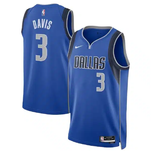 Unisex Dallas Mavericks Anthony Davis #3 Blue Swingman Jersey – Icon Edition