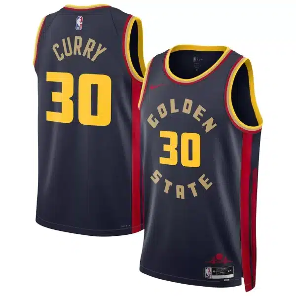 Unisex Golden State Warriors Stephen Curry #30 Navy Swingman Jersey – City Edition