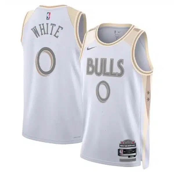 Unisex Chicago Bulls Coby White #0 White Swingman Jersey – City Edition