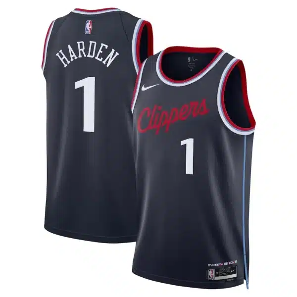 Unisex Los Angeles Clippers James Harden #1 Navy Swingman Jersey – Icon Edition