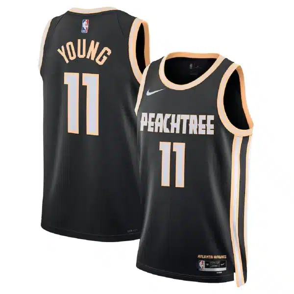 Unisex Atlanta Hawks Trae Young #11 Black Swingman Jersey 2025/26 – City Edition