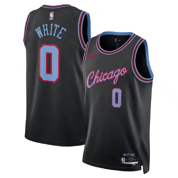 Unisex Chicago Bulls Coby White #0 Black 2025/26 Swingman Jersey – City Edition