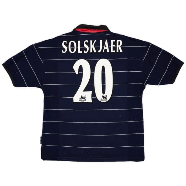 Solskjaer #20 Retro Manchester United Away Jersey 1999/00