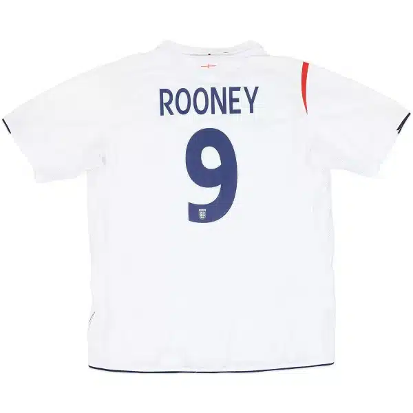 Rooney #9 Retro England Home Jersey World Cup 2006