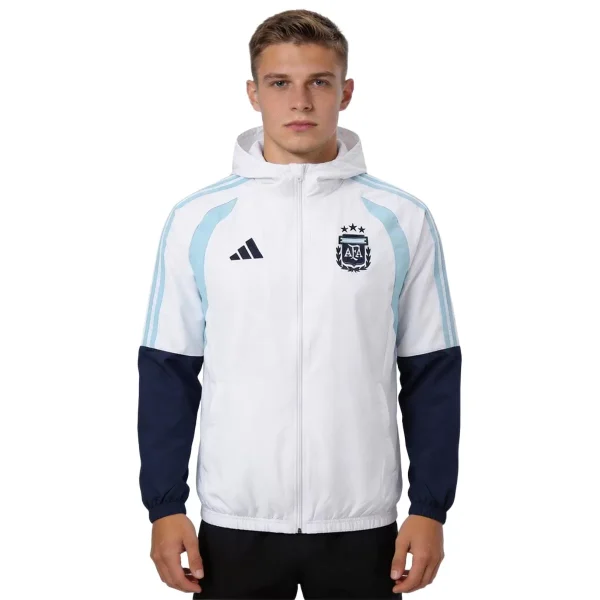 Argentina Windbreaker Hoodie Jacket White 2026