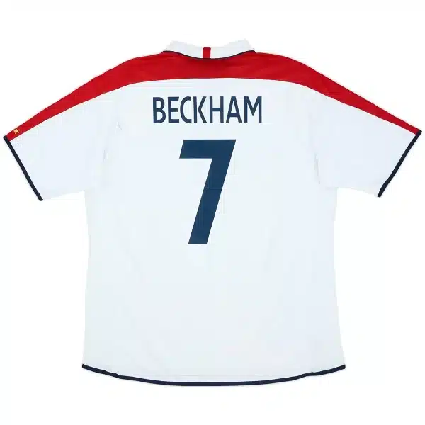 Beckham #7 Retro England Home Jersey Euro Cup 2004