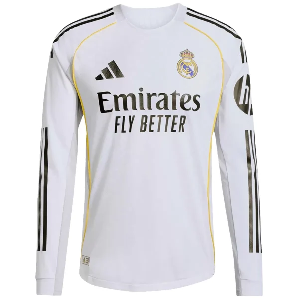 Real Madid Home Long Sleeve Match Jesey Player Version 2025/26