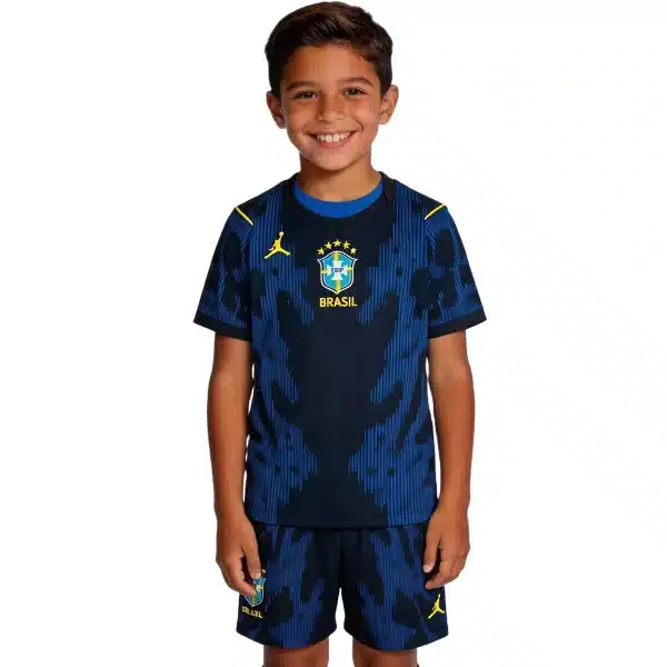 Kids Brazil Away Jersey Kit World Cup 2026