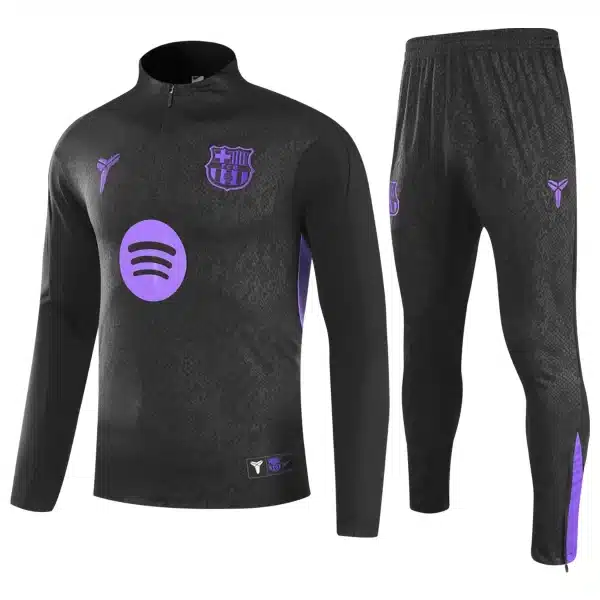 Barcelona Zipper Sweatshirt Kit(Top+Pants) Black 2025/26